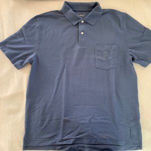 LL Bean blue polo shirt, Men's Large